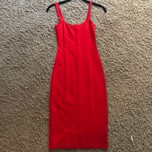 American Apparel Tank Midi Dress in Red